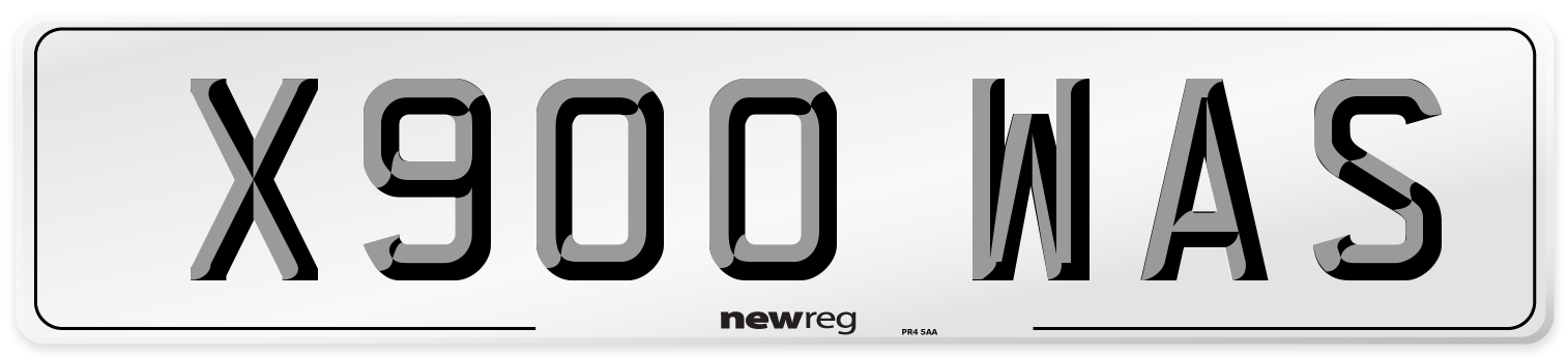 X900 WAS Number Plate from New Reg